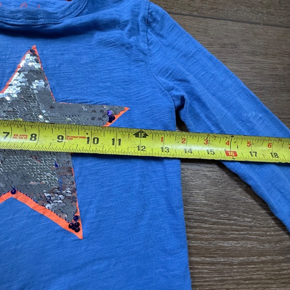 Mini Boden Girls Flip-Sequin Star Long Sleeve Shirt, Fall, School, Preppy, 6-7Y - Picture 7 of 11